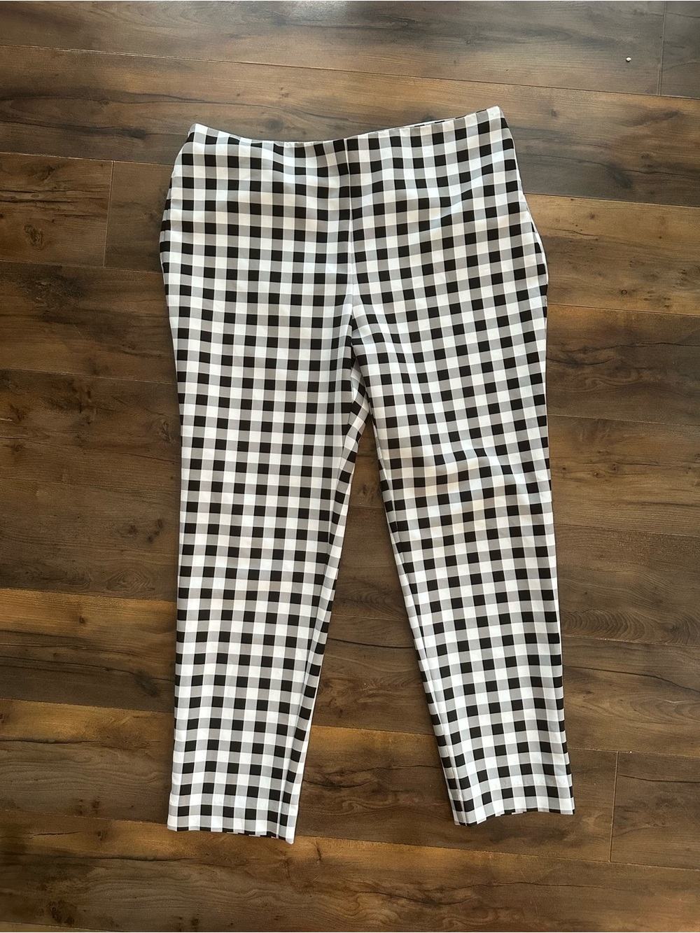 Liz Claiborne Emma Classic Gingham Check Straight Leg Pants Size 12
